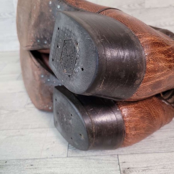 Vintage Tony Lama Western Brown Ostrich Leg Exotic Leather Cowboy Boots Size 11 - Picture 10 of 10